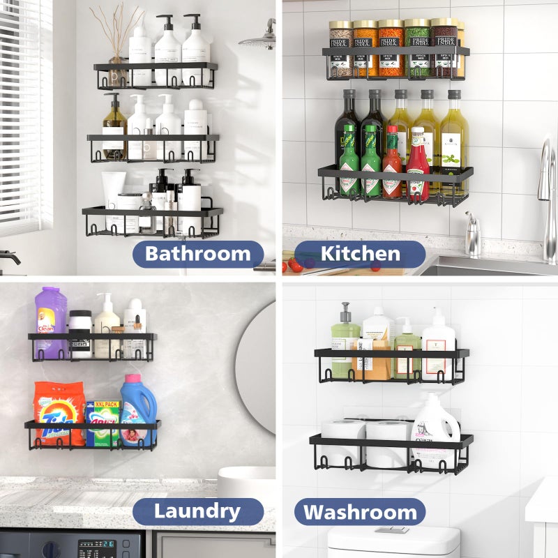 Liuoud Shower Caddy 10 Pack  Shower Organizer shelves for Inside Shower  Bathroom self adhesive Shower Rack  Durable Stainless Steel Shower Basket Wall Storage Rustproof - Image 3