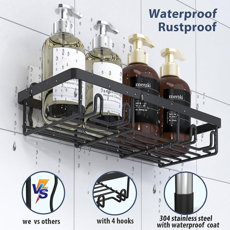 Liuoud Shower Caddy 10 Pack  Shower Organizer shelves for Inside Shower  Bathroom self adhesive Shower Rack  Durable Stainless Steel Shower Basket Wall Storage Rustproof - Image 5