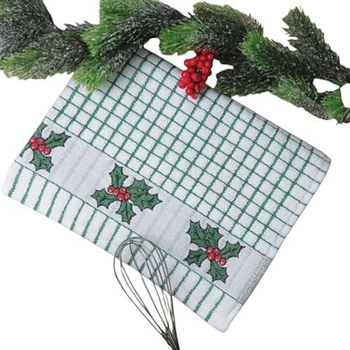 Samuel Lamont Poli Dri Tea Towels - Set of 3 100% Cotton 27.5 x 19 Inch (Holly) - Image 1