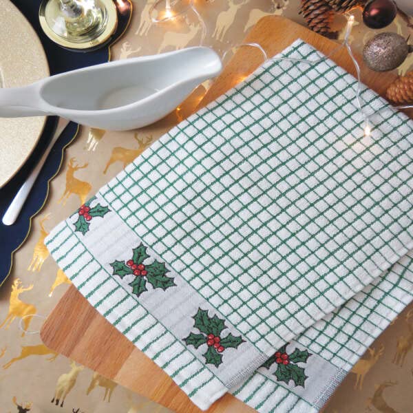 Samuel Lamont Poli Dri Tea Towels - Set of 3 100% Cotton 27.5 x 19 Inch (Holly) - Image 5