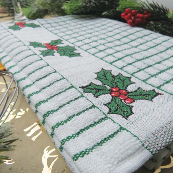 Samuel Lamont Poli Dri Tea Towels - Set of 3 100% Cotton 27.5 x 19 Inch (Holly) - Image 4