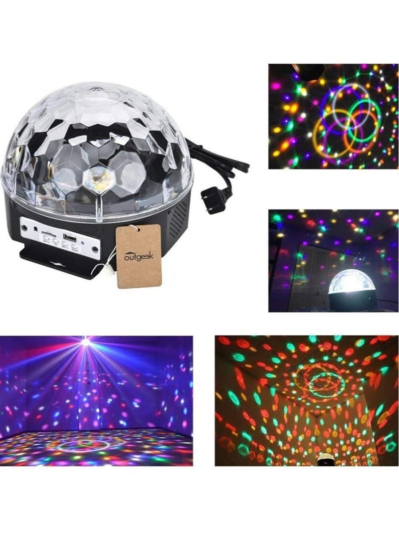 "6-Color LED Bluetooth DJ Stage Lights – Rotating Crystal Magic Ball with Sound Activation, Remote Control, MP3 Playback & USB for Disco, Christmas, KTV, Club, Pub, and Events" - Image 3