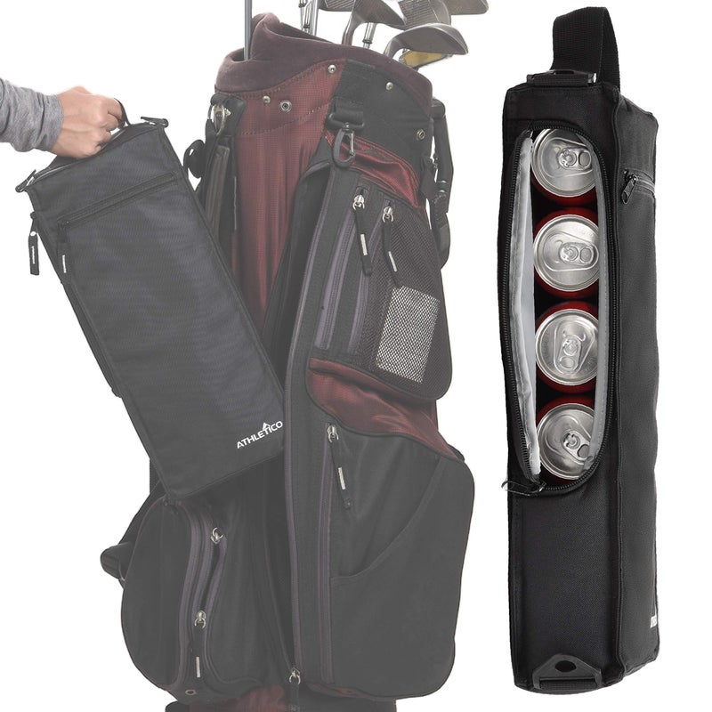 Athletico Golf Cooler Bag - Soft Sided Insulated Cooler Holds a 6 Pack of Cans or Two Wine Bottles (Black) - Image 3