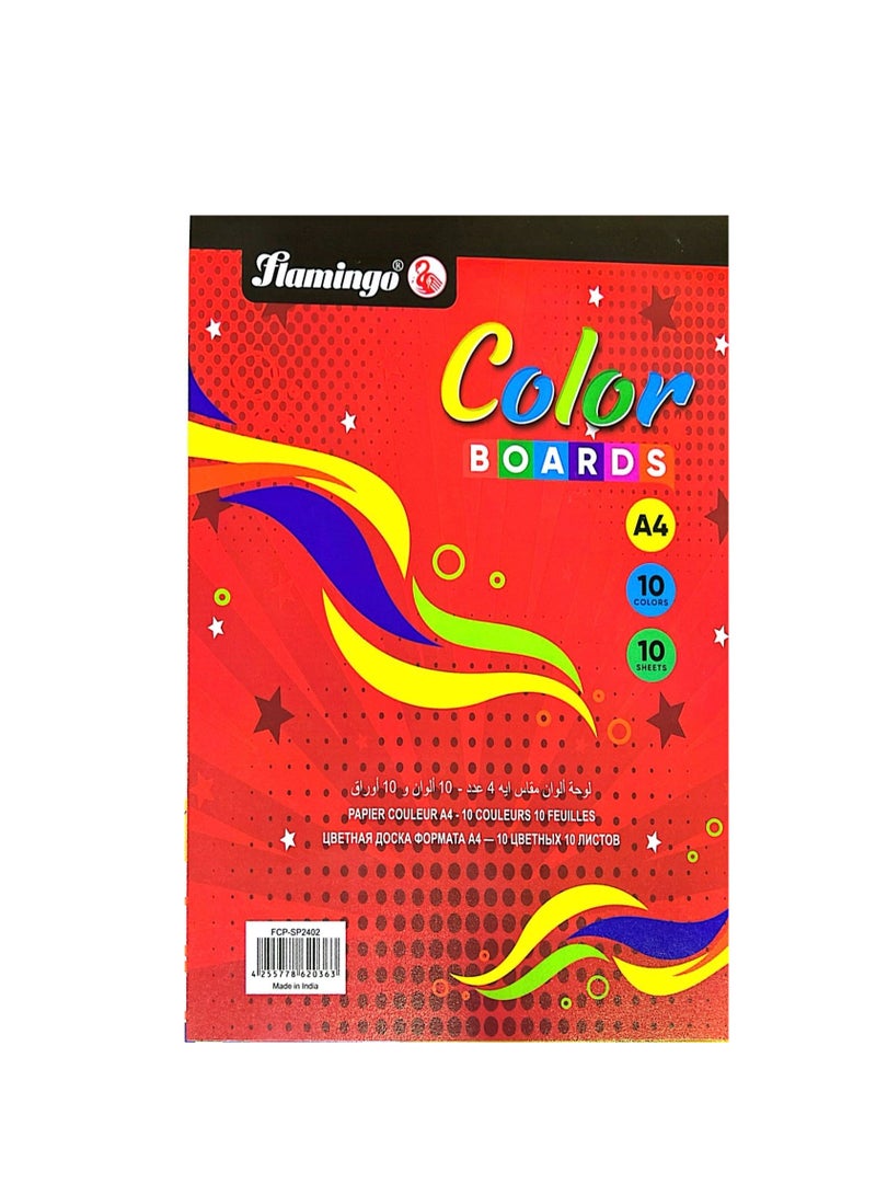 Flamingo 10 Sheets A4 Size Paper Multicolors - Image 1
