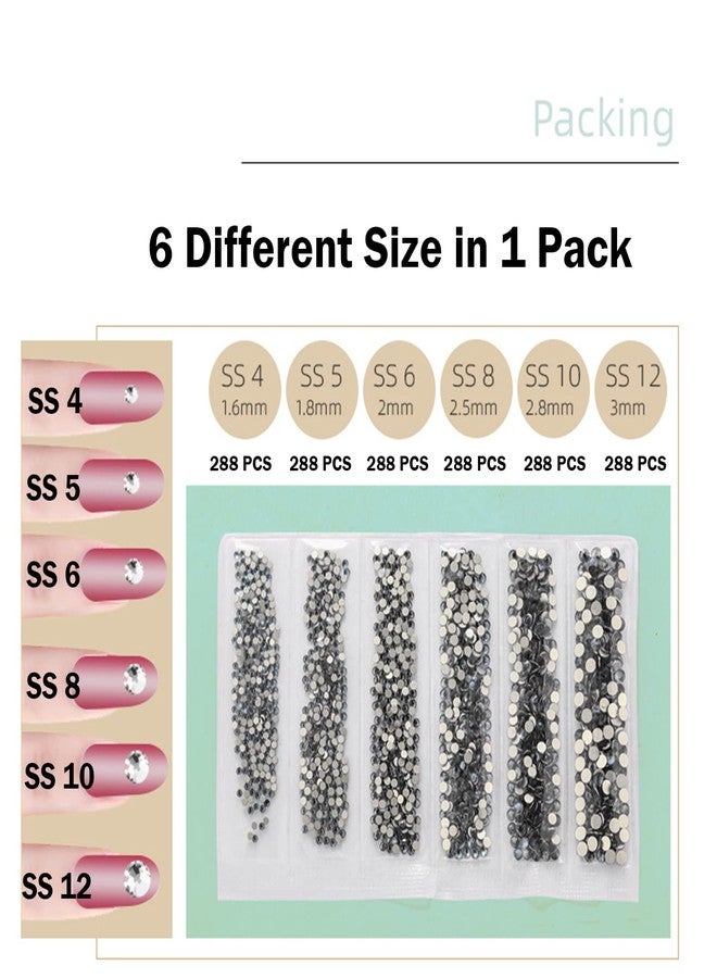 LOOKSEVEN 1728PCS Nail Art Rhinestone Multicolored Glitter Diamend Gems 3D Tips DIY Decoration Fashion Flatback Crystal Gems Crystal Nail Rhinestones for Acrylic Nails, DIY Projects - Image 5