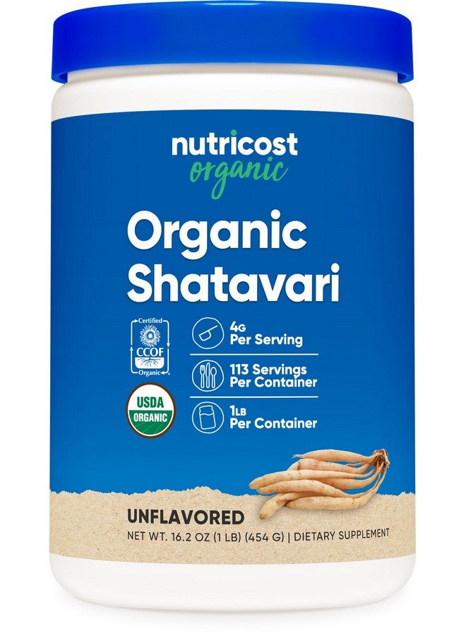Nutricost مسحوق شاتافاري العضوي من نوتريكوست 1 رطل - معتمد من وزارة الزراعة الأمريكية، خالي من الكائنات المعدلة وراثيًا، خالي من الغلوتين، وصديق للنباتيين - Image 1
