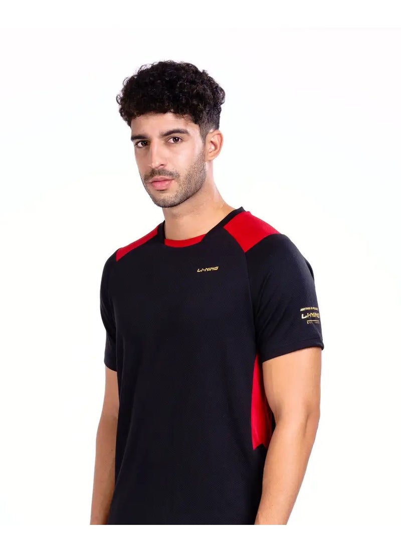 Li-Ning FLIP SIDE ROUND NECK-T SHIRT- (BLACK/RED) (APLT777-4-2XL) - Image 1