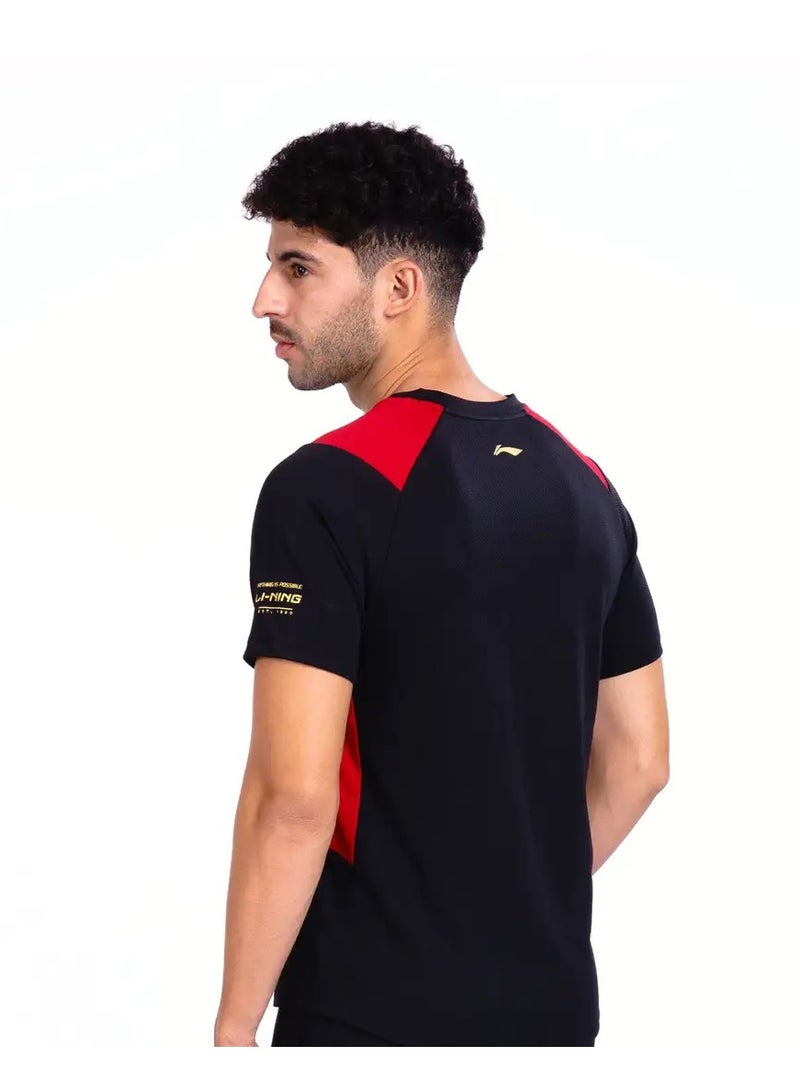 Li-Ning FLIP SIDE ROUND NECK-T SHIRT- (BLACK/RED) (APLT777-4-2XL) - Image 2