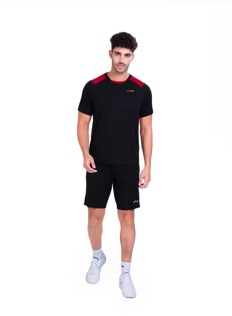 Li-Ning FLIP SIDE ROUND NECK-T SHIRT- (BLACK/RED) (APLT777-4-2XL) - Image 4