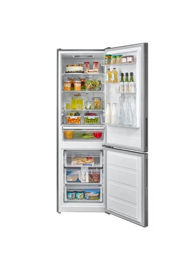 مديا Refrigerator 330L Bottom Freezer No Frost LED Lighting, Reversible Door Digital Display Super Cooling MDRB489FGN46 silver - Image 2