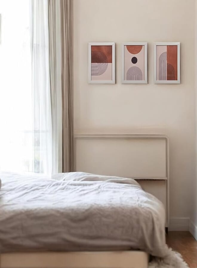 TerraTone Modern Wall Art Trio Set of 3-Framed Wall Art Collage Print Set, Henri Matisse Botanical Posters in Beige and Blush Tones Illustrations Modern Wall Décor TT-WH-4