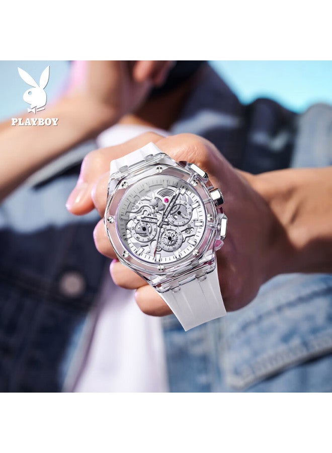 Playboy Men's Fashion Trendy Quartz Watch Student Wrisch Luminous Waterproof Mechanical Style Gift For Boyfriend - Image 2