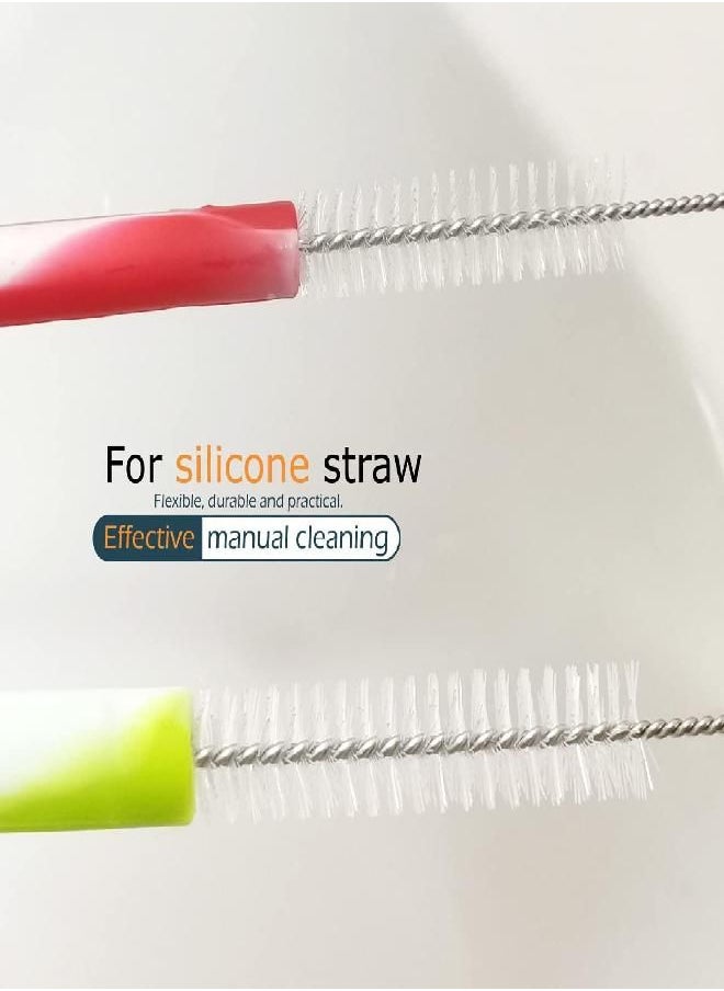 GFDesign - GFDesign Drinking Straw Cleaning Brushes Set 15" Extra Long 10mm Extra Wide Pipe Tube Cleaner Nylon Bristles Stainless Steel Handle - 15" x 3/8" (10mm) - Set of 8 - Image 1