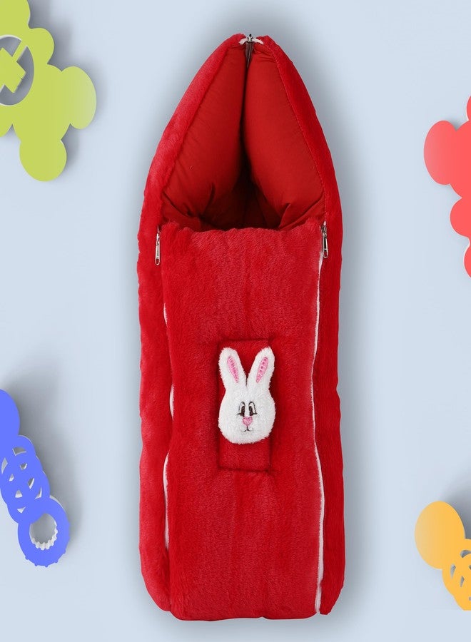 فوي دروب كيس نوم وحامل أطفال 3 في 1 من فوي دروب | طقم مفروشات قطنية للرضع وحديثي الولادة | محمول/مناسب للسفر ولطيف على البشرة | أحمر مخملي - Image 1