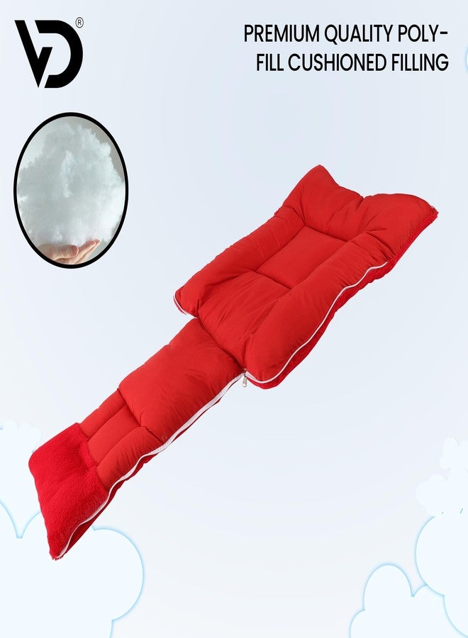 فوي دروب كيس نوم وحامل أطفال 3 في 1 من فوي دروب | طقم مفروشات قطنية للرضع وحديثي الولادة | محمول/مناسب للسفر ولطيف على البشرة | أحمر مخملي - Image 2