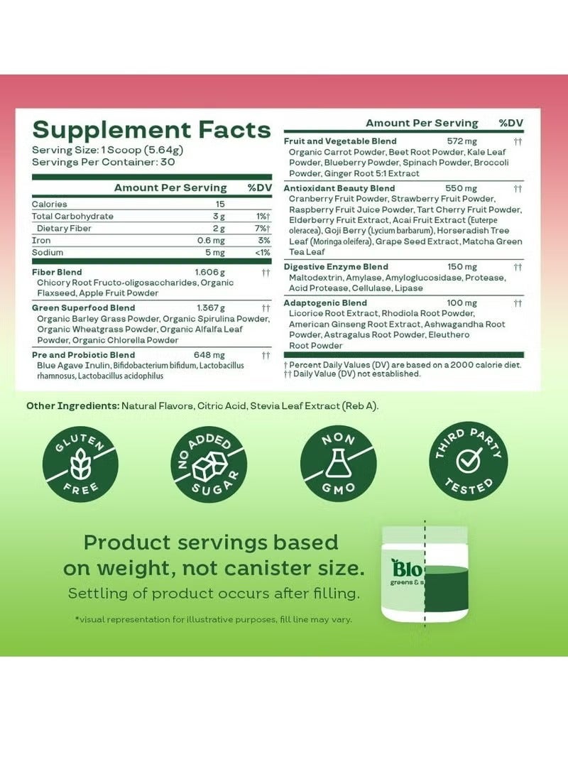 Bloom Nutrition Green Juice Powder Strawberry-Kiwi Flavor 170g - Image 5