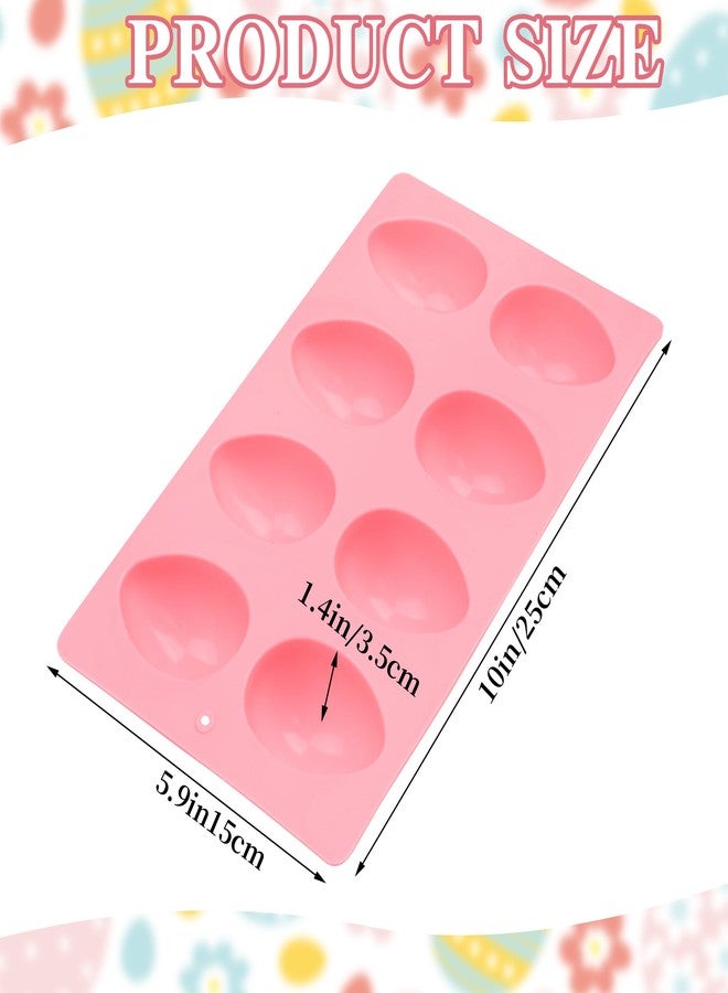 Ishua Egg Molds Set of 3 for Easter 8 Cavities Silicone Egg Pan Baking Supplies for Cake Decorating Chocolate Candy (3, Pink, Green and Blue) - Image 2