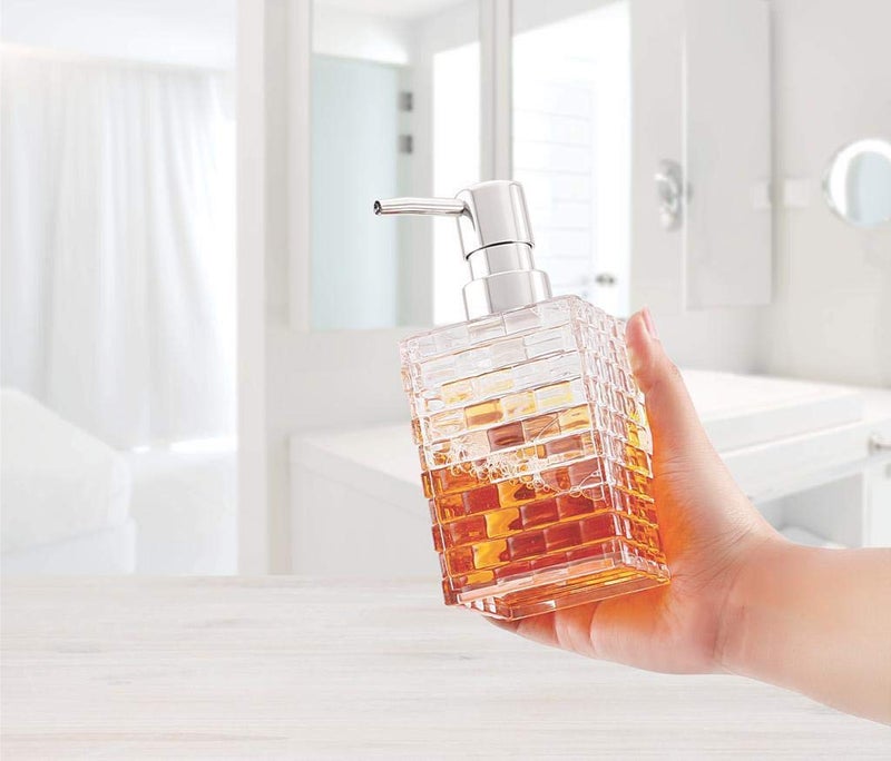 Nimbose® Liquid Soap Dispenser Plastic Bottle for Bathroom, Cuboid Shaped Acrylic Plastic Liquid Soap & Handwash Dispenser Bottles, Bathroom Accessories (Clear Transparent, Pack of 2) - Image 4