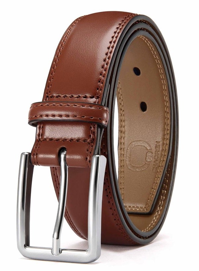 CHAOREN Leather Ratchet Belts for Men and Boys 1 1/4" Comfort with Click Buckle, Dress Belt Adjustable Trim to Exact Fit, Laser - Cognac, 18-24 (Fits Size 2-6 Pants) - Image 1