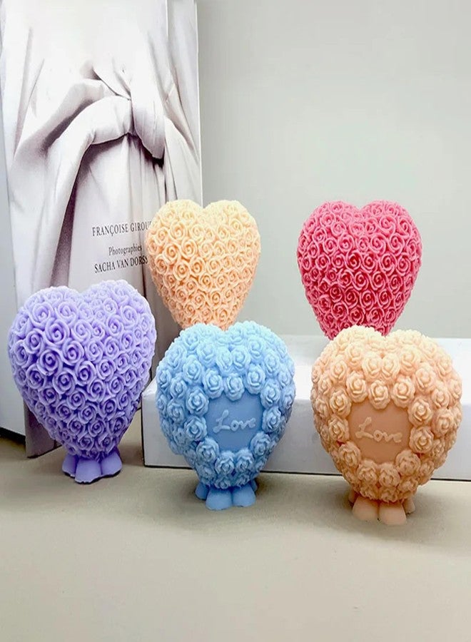 73Hours Love Heart Candle Silicone Mold Fondant Chocolate Candy Cake Decorating Mold Soap Resin Polymer Clay Mould Wedding Valentine's Day Decor - Image 4