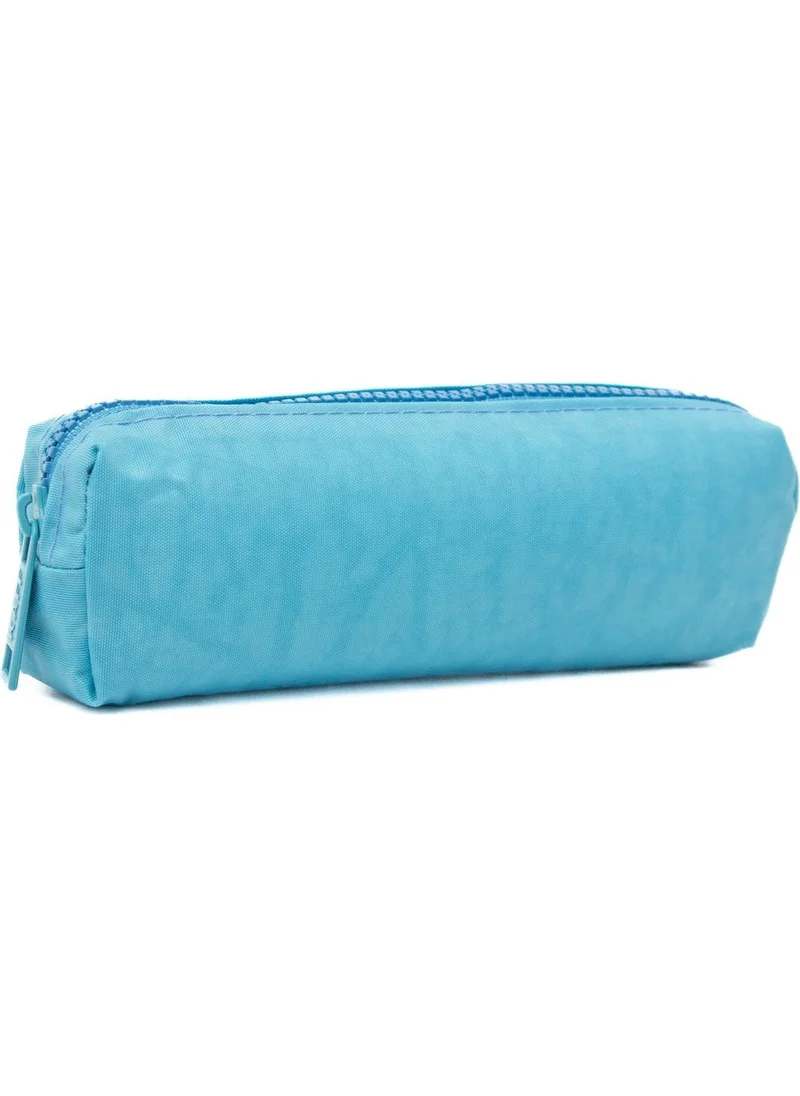 Kaff 01106 Turquoise Crinkle Fabric Unisex Single Compartment Waterproof Finger Pencil Case