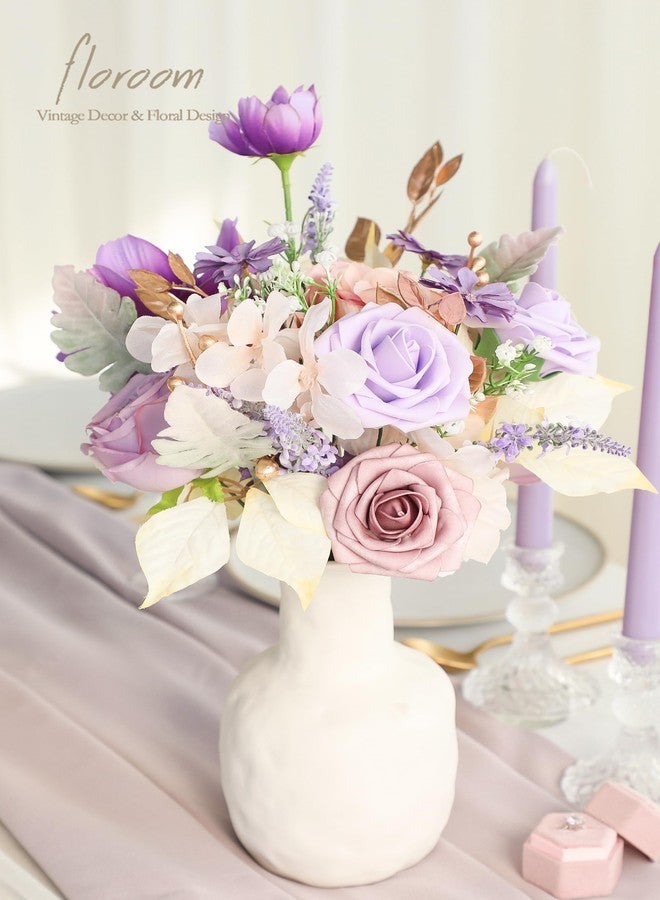 Floroom Artificial Greenery Stems Box Set, 45pcs with 9 Kinds of Faux Greenery Flowers Picks for DIY Bridal Bouquets Wedding Floral Arrangement Table Centerpieces, Lavender & Gold - Image 2