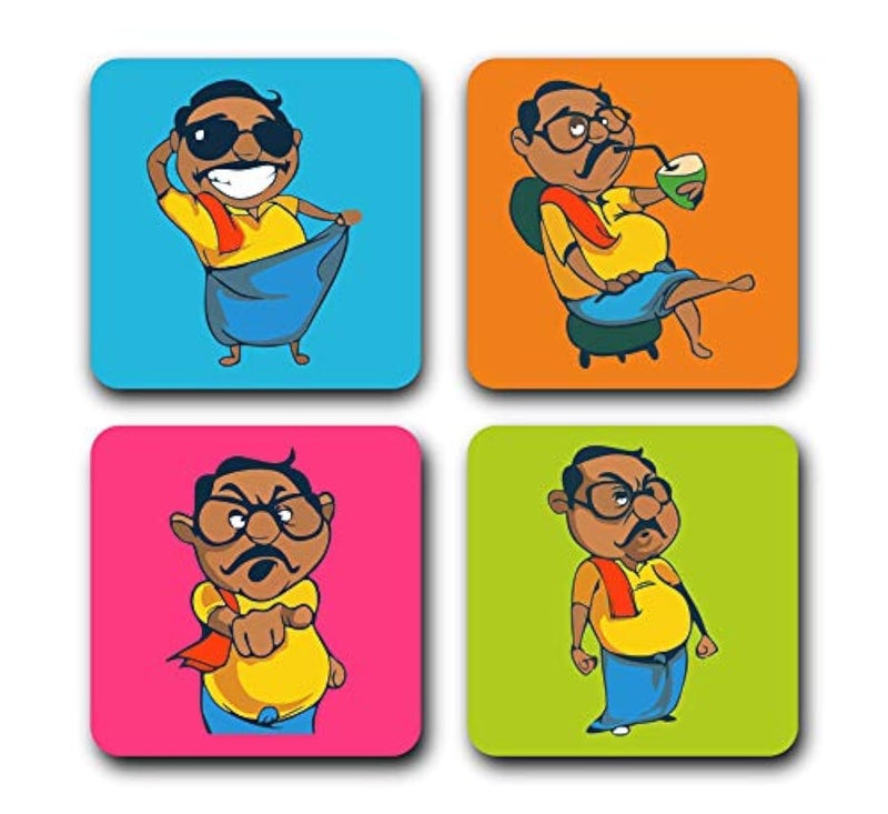 Yey Tea Coaster Set Stylish Anna Printed, MDF Wood Material Coasters for Home and Kitchen, Office Table, Dining Table, Home Decor (3.5x3.5 inches, Set of 4) - Image 1