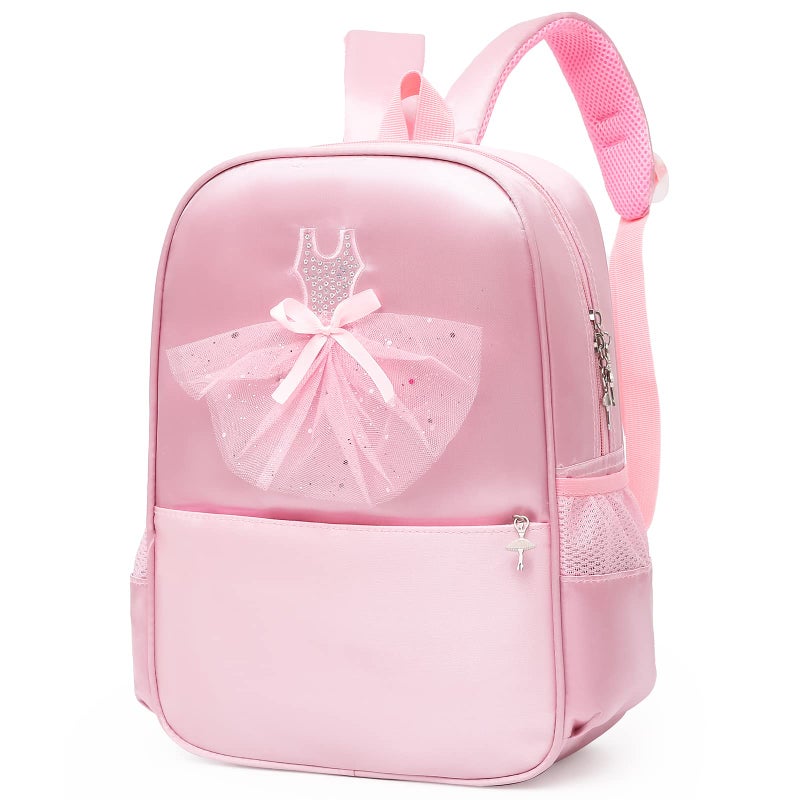 Dorlubel Cute Ballet Dance Backpack Tutu Dress Dance Bag with Key Chain Girls (Pink8 of Dress) - Image 4