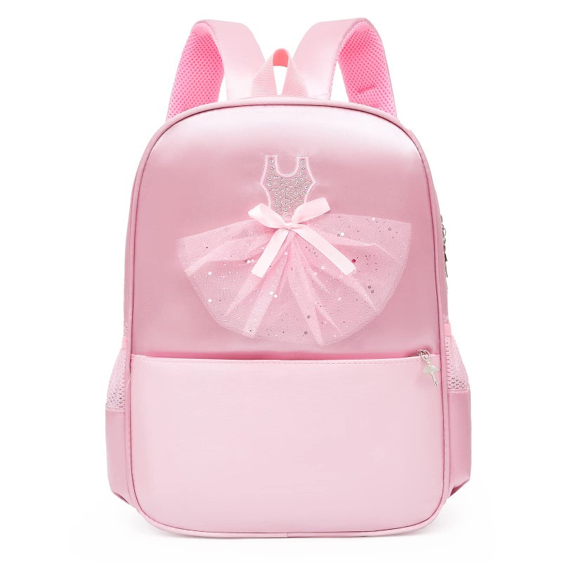 Dorlubel Cute Ballet Dance Backpack Tutu Dress Dance Bag with Key Chain Girls (Pink8 of Dress) - Image 1