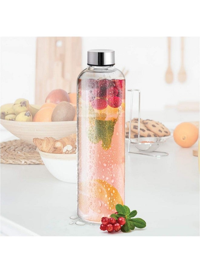 TREO تريو من ميلتون مجموعة زجاجات مياه بوروسيليكات سعة 1000 مل لكل منها، شفافة | آمنة للاستخدام في الميكروويف | مانعة للتسرب | خالية من BPA | مقاومة للخدوش | آمنة للغسالة | خالية من الروائح - Image 4