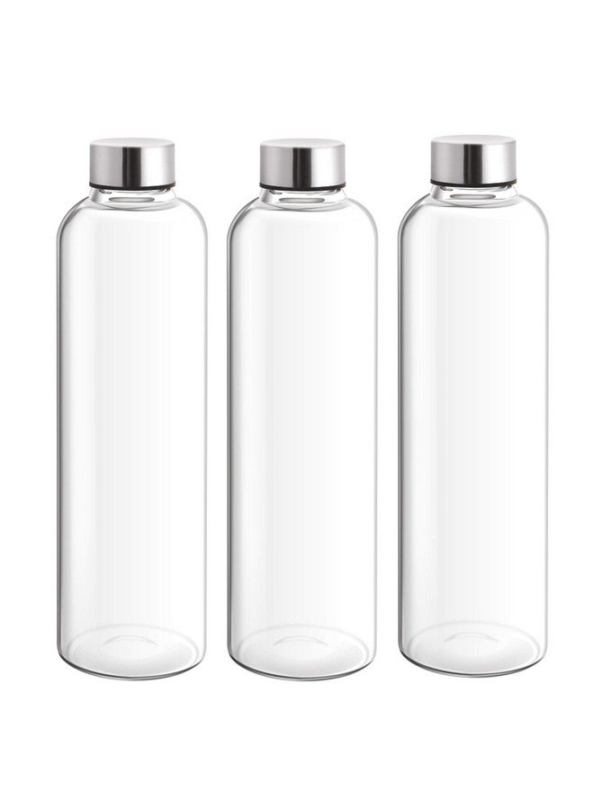 TREO تريو من ميلتون مجموعة زجاجات مياه بوروسيليكات سعة 1000 مل لكل منها، شفافة | آمنة للاستخدام في الميكروويف | مانعة للتسرب | خالية من BPA | مقاومة للخدوش | آمنة للغسالة | خالية من الروائح - Image 3