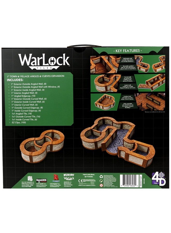 WiZKiDS Warlock Tiles: Expansion Pack - 1 in. Town & Village Angles & Curves | WizKids - Image 3