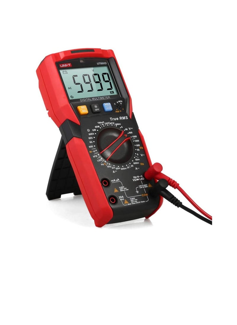 UNI-T - UNI-T UT89XD Digital Multimeter High Accuracy Handheld Mini Universal Meter 6000 Counts LCD Display True RMS Measure AC/DC Voltage Current Resistance Capacitance LED Test Frequency Diode Tester with - Image 1