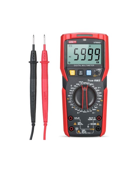 UNI-T UT89XD Digital Multimeter High Accuracy Handheld Mini Universal Meter 6000 Counts LCD Display True RMS Measure AC/DC Voltage Current Resistance Capacitance LED Test Frequency Diode Tester with