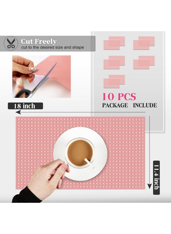 Daixers 10Pcs Refrigerator Liners, Washable Fridge Liner Shelf Mats Refrigerator Pads for Cupboard Cabinet Drawer Home Kitchen Accessories Organization (Pink) - Image 2