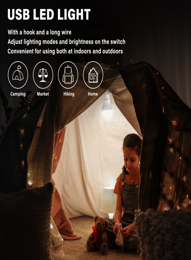 Outdoors USB LED Lamp Warm/White/Warm White Light Adjustable Brightness Hook for Camping Hiking Emergency Portable Light - Image 3