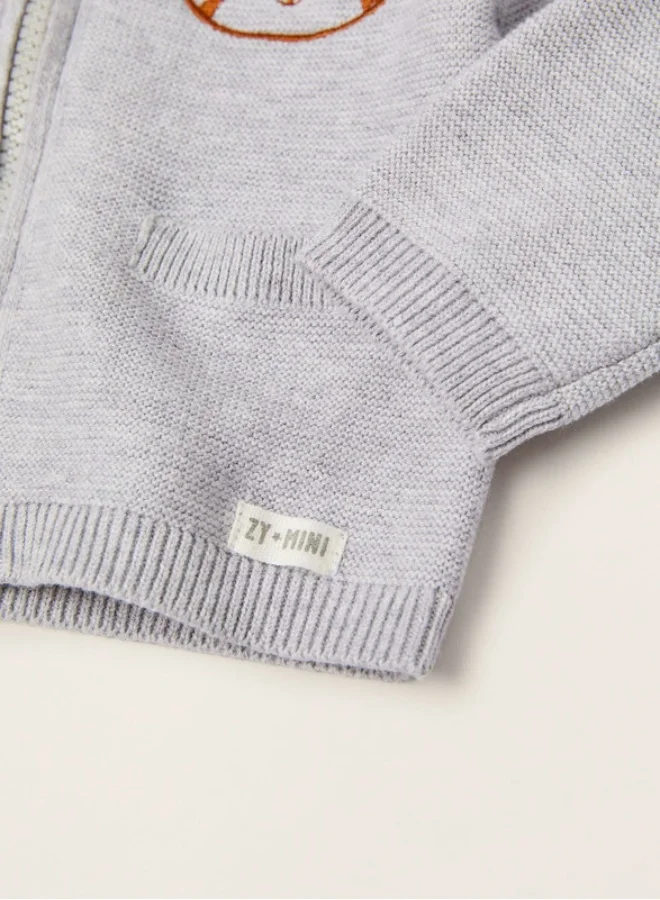 زيبي Zippy Tiger Cotton Cardigan For Newborn
