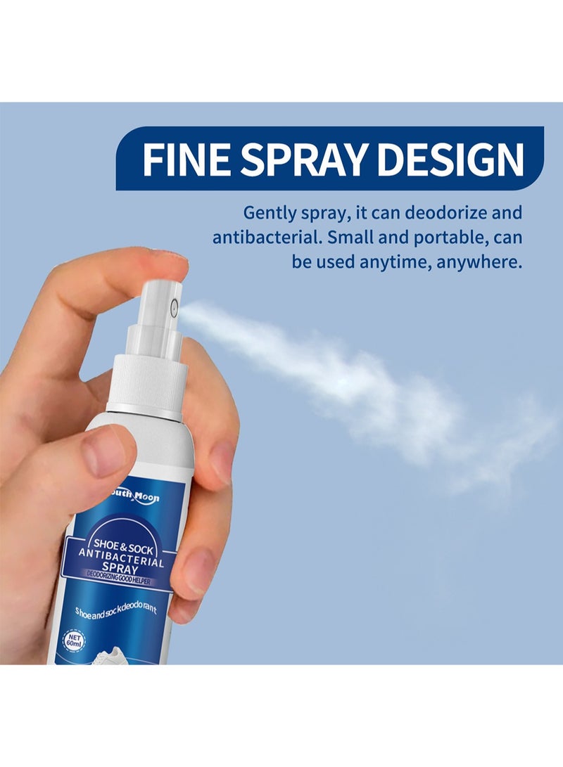 SOUTH MOON Shoe & Sock Antibacterial Spray, Shoe Odor Eliminator, Foot Deodorant Spray for Bad Smell of Boots Heels Tennis Shoe Cleats Sneakers Ballet Shoe Sports Shoes for Unisex 60ml  - Image 4