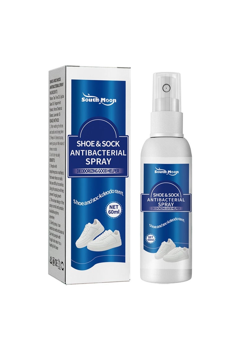 SOUTH MOON Shoe & Sock Antibacterial Spray, Shoe Odor Eliminator, Foot Deodorant Spray for Bad Smell of Boots Heels Tennis Shoe Cleats Sneakers Ballet Shoe Sports Shoes for Unisex 60ml  - Image 2