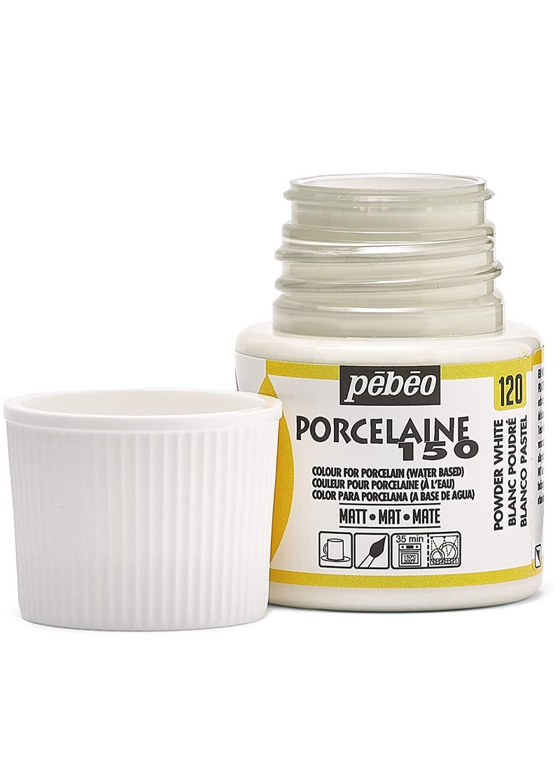 Pebeo - Pebeo Matte Porcelaine 150 Ceramic Paint 45-Milliliter Bottle, Powder White - Image 1