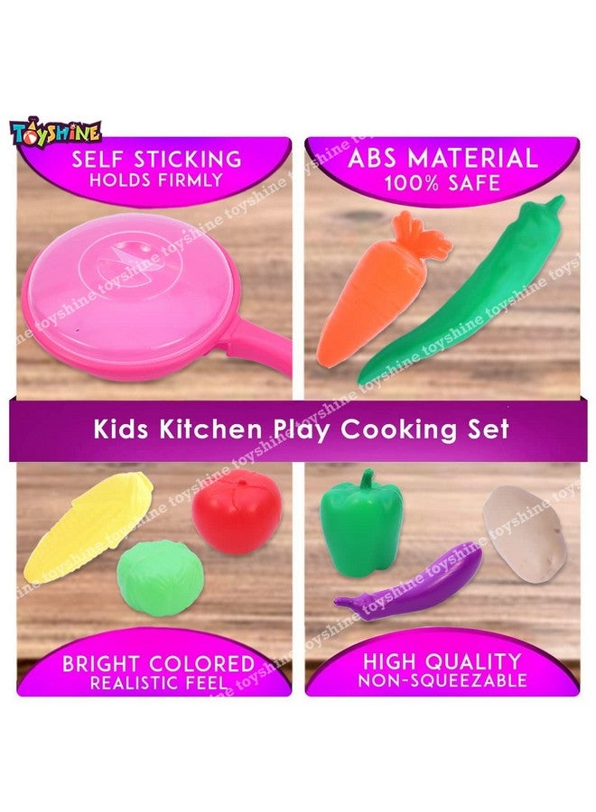 توي شاين مجموعة ألعاب خضراوات من تويز شاين، عبوة من ١٠ قطع مع مقلاة | لعبة طبخ طعام تظاهرية للأطفال، ألعاب تعليمية للأولاد والبنات من سن ٣ إلى ٦ سنوات - Image 2