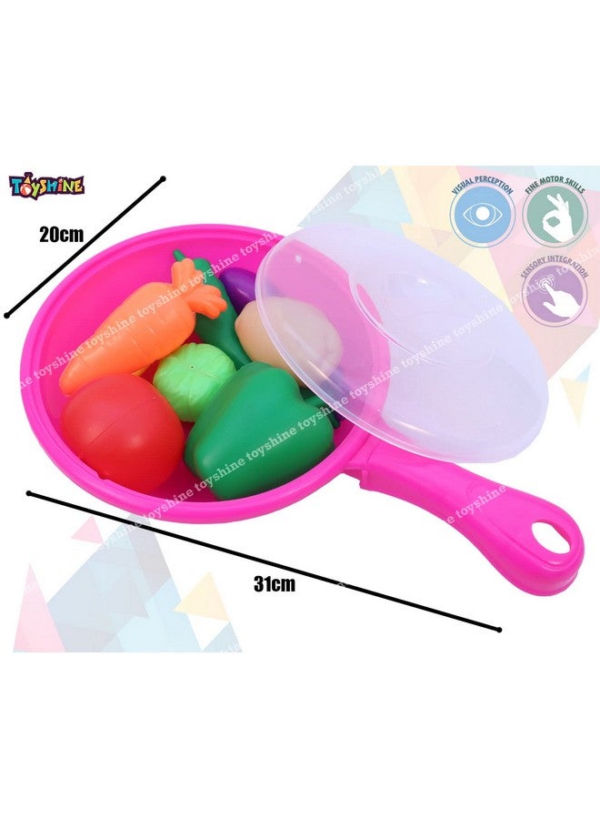 توي شاين مجموعة ألعاب خضراوات من تويز شاين، عبوة من ١٠ قطع مع مقلاة | لعبة طبخ طعام تظاهرية للأطفال، ألعاب تعليمية للأولاد والبنات من سن ٣ إلى ٦ سنوات - Image 3