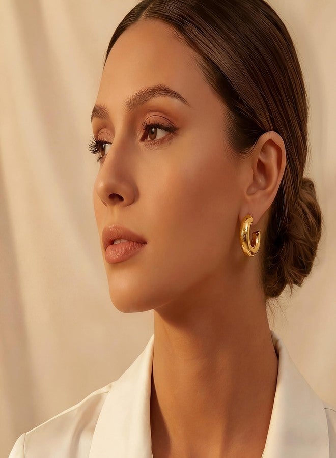Shall Shell 16 Pairs Chunky Gold Hoop Earrings Set for Women, Lightweight Ocean Theme Gold Hoop Earrings, Hypoallergenic Multipack Stack for Women Trendy Jewelry Gift - Image 2