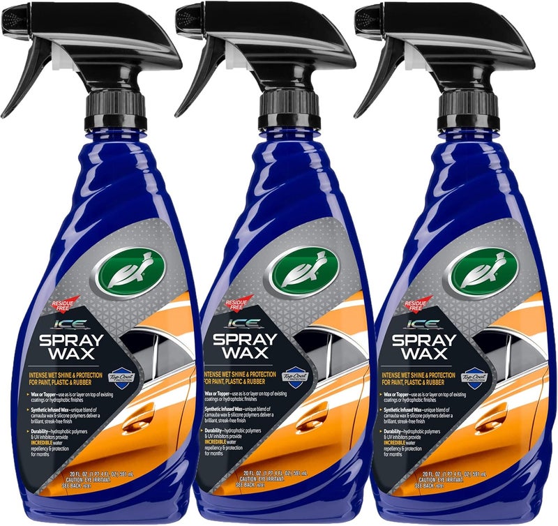TurtleWax 53879 ICE Spray Wax, Ultimate High Shine Wax Finish, For Use on Car Paint, Trim and Plastics, Safe for Motorcycles, RV's, Trucks and More, 20 oz. (Pack of 3) - Image 1