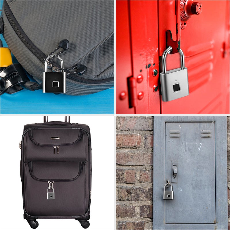 Smart Cabinet Anti-Theft Fingerprint Padlock Silver 10 x 1.60 x 5.60cm - Image 4