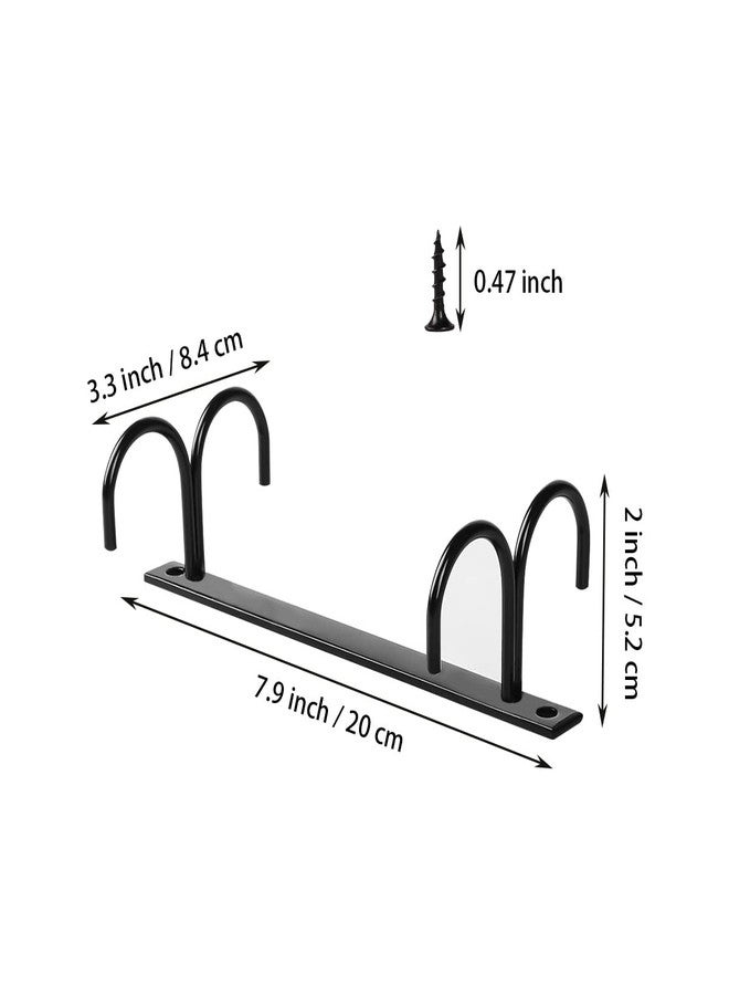 Fvstar 2pcs Mug Holder Under Cabinet, Coffee Mug Hooks, 8pcs Kitchen Cup Drying Organizer Hanger, Cup Hanger Racks for Coffee Bar, Kitchen, Shelf, Black - Image 4