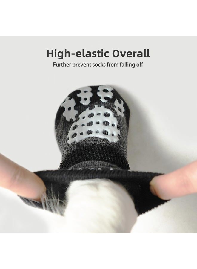 PUPTECK Anti-Slip Dog Socks with Double Sides Grips for Small Medium Large Dogs Hardwood Floors Prevents Licking, Dog Shoes for Hot Pavement Traction Control Paw Protector for Senior Dogs, Grey S - Image 4