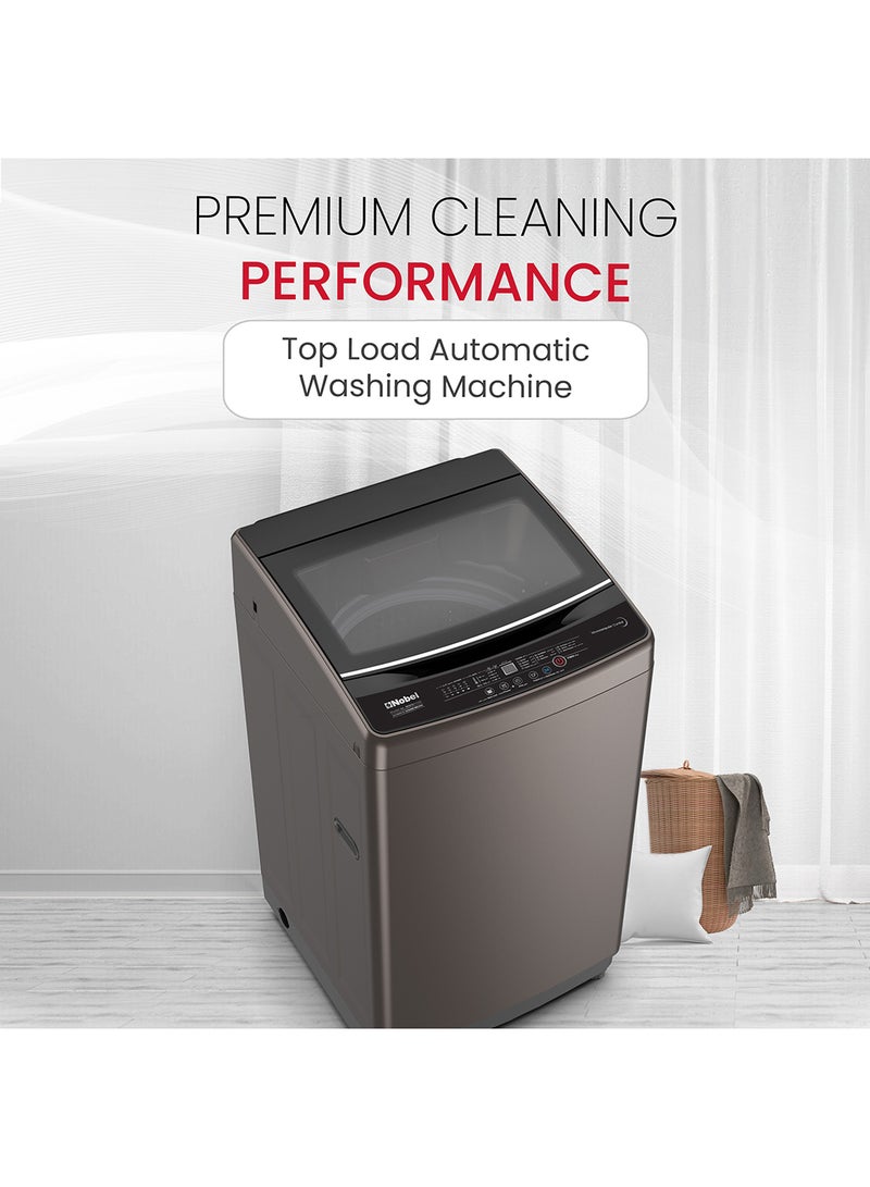 Nobel 10kg Top Load Washing Machine With Electronic Control, LED Display, 6 Programs, 45-Min Normal Wash, 78L Tub, Copper Motor, Stainless Steel Drum, Dual Water Inlet 10 kg NWM1150 Grey - Image 5