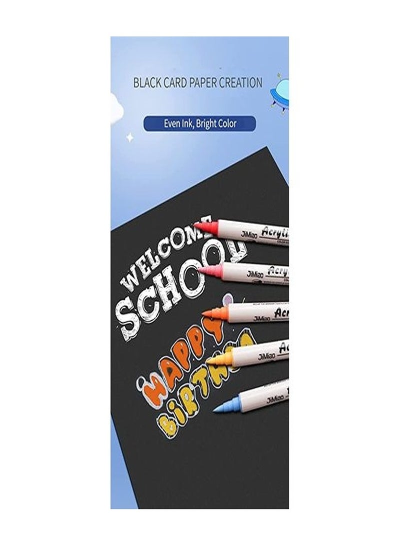 JiMiao Acrylic Pens Set 12 Colors Double Tip Acrylic Paint Brush Pens Soft/Extra Fine Art Painting Signs For Christmas Rock Painting,Wood,Metal,Plastic - Image 3