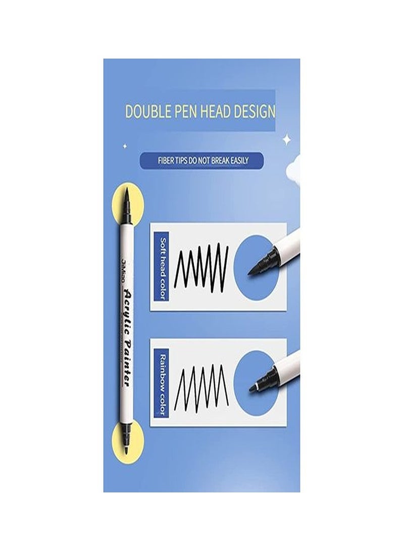 JiMiao Acrylic Pens Set 12 Colors Double Tip Acrylic Paint Brush Pens Soft/Extra Fine Art Painting Signs For Christmas Rock Painting,Wood,Metal,Plastic - Image 5